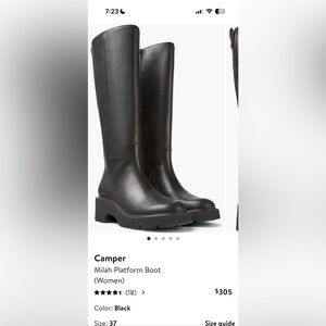 Camper Milah Black Leather Women's Boots